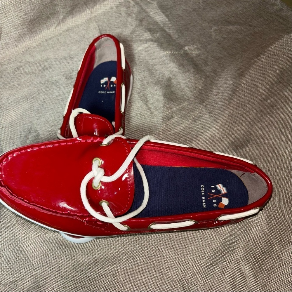 Cole Haan Red Women’s Nantucket Camp Moccasin Size 9 - Picture 4 of 9